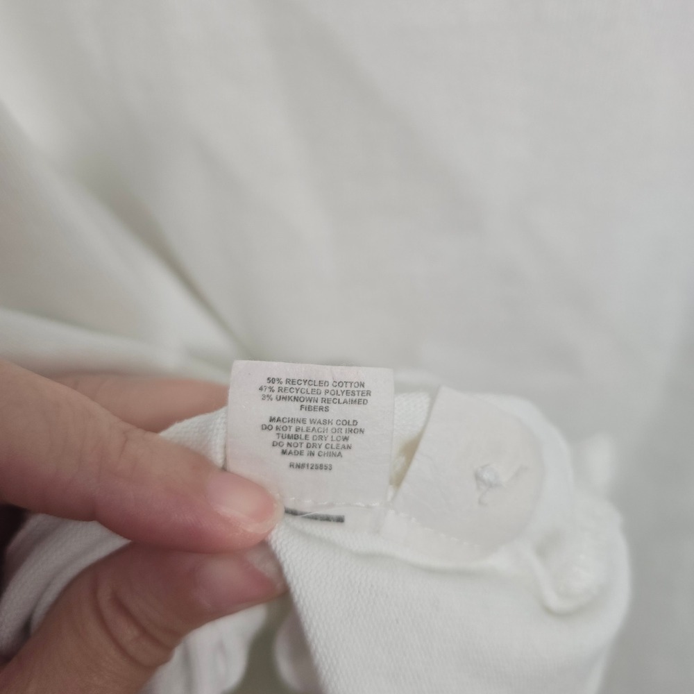 Taylor Stitch Mens White Recycled Cotton Blend Short Sleeve Polo Shirt Size 40 M - Picture 6 of 8